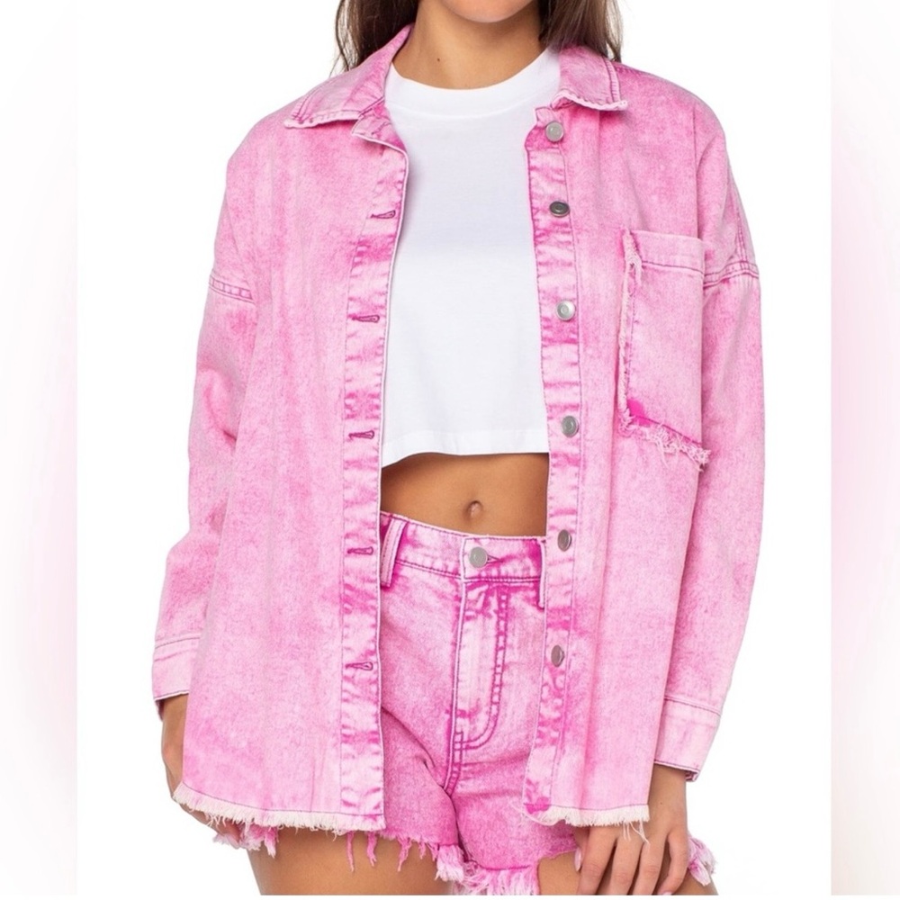 Celebrity Pink Women's Size L Pink Denim Jacket